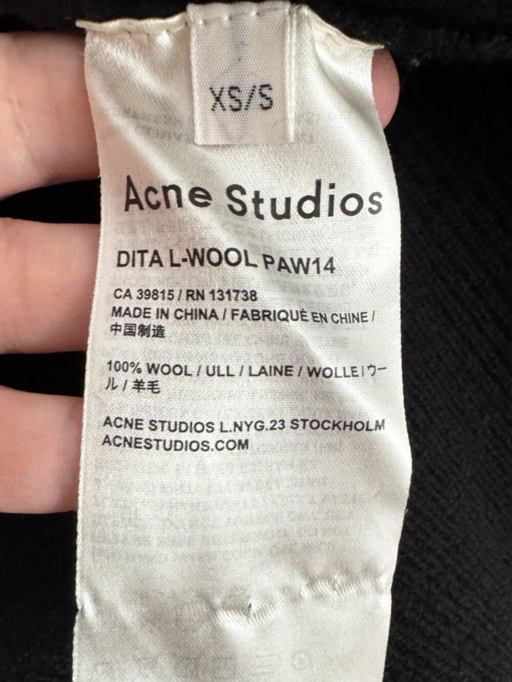 Acne Studios "Dita" Wool Knit Dress in Black, size XS/S - Picture 4 of 10